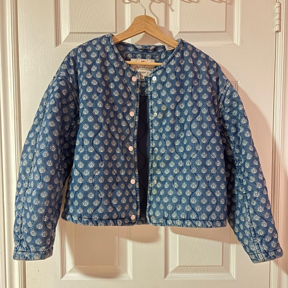 Levi's Blue Quilted Floral-Print Liner Jacket